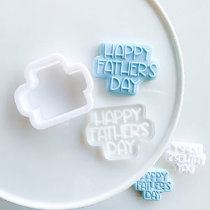 Happy Fathers Day Cupcake Topper Raised or Imprint