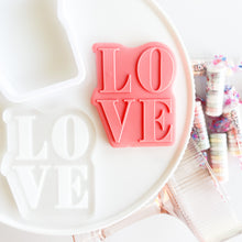 Load image into Gallery viewer, L O V E Bold Raised Stamp &amp; Cutter
