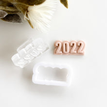 Load image into Gallery viewer, Petite Raised Word 2022 Stamp &amp; Cutter
