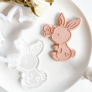 Butterfly Nose Bunny Raised Stamp With Matching Cutter