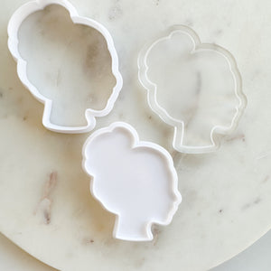 Lady Head Silhouette Raised/Imprint and Cutter