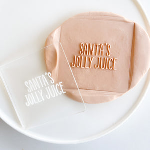 Santa's Jolly Juice Raised/Mini or Petite Imprint Stamp