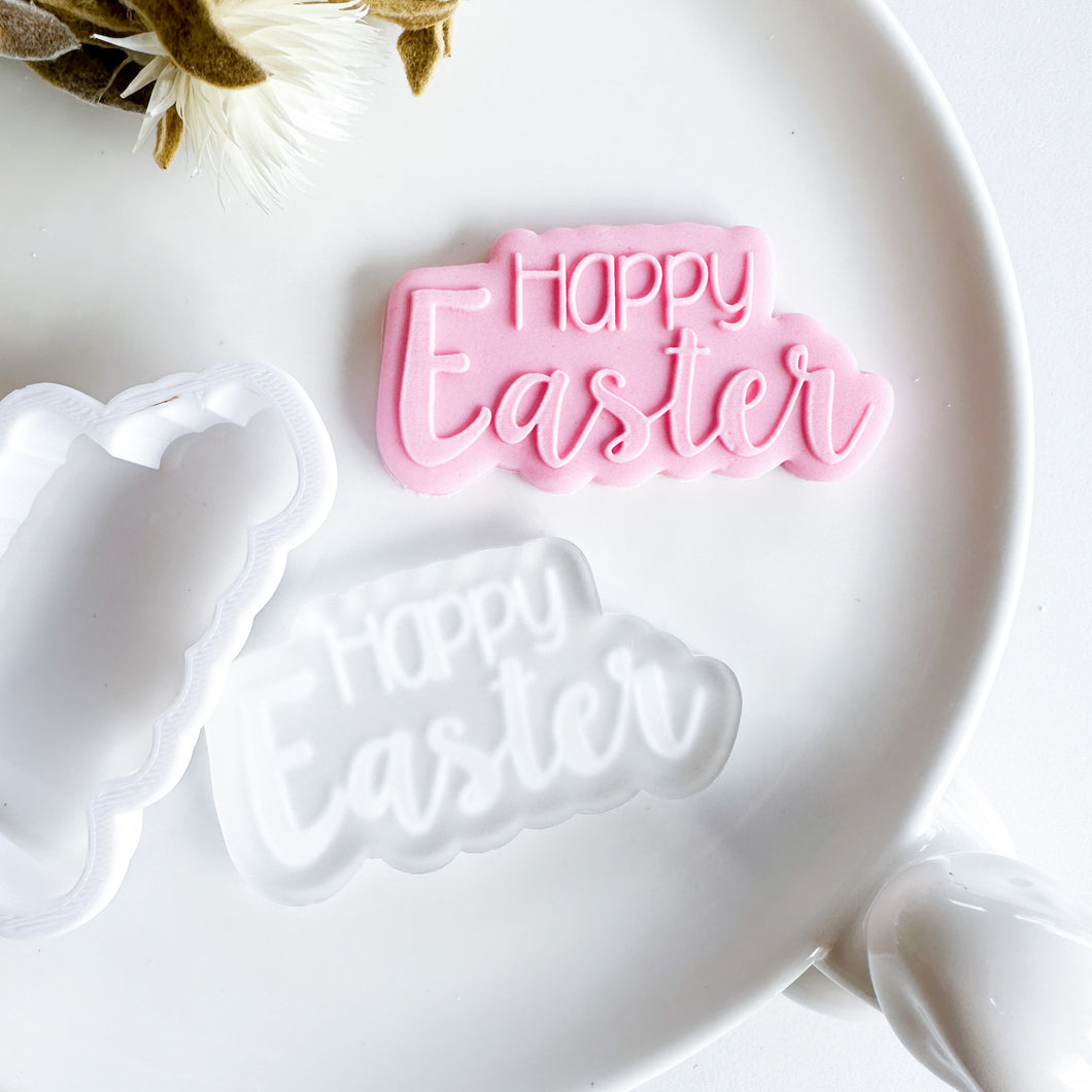 Happy Easter Mini Raised Stamp With Matching Cutter