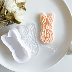 Bunny Egg Ears Mini Raised Stamp With Matching Cutter