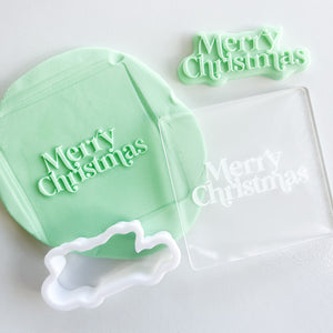 Merry Christmas Raised Stamp & Cutter