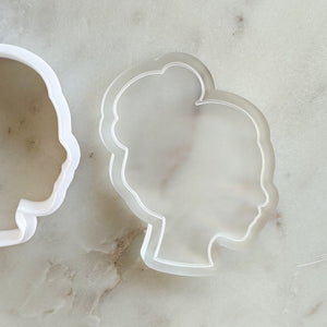 Lady Head LARGE SIZE Silhouette Raised/Imprint and Cutter