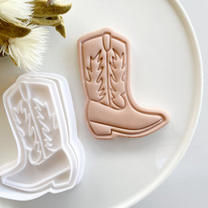 Cowgirl Boot Raised/Imprint Stamp & Cutter